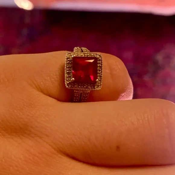 White Gold Ring Kay Jewelers Ruby Ring Vintage Clyde Duneier CID